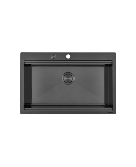 FOSTER 1034 056 Stainless Steel Gun Metal Flush and Top Mount Sink with One Bowl