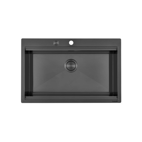 FOSTER 1034 056 Stainless Steel Gun Metal Flush and Top Mount Sink with One Bowl