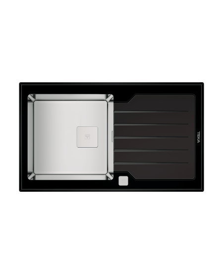 TEKA MAESTRO Diamond RS15 1B 1D 86 AUTO Urban Colors Edition Inset Glass Sink with one bowl and one drainer