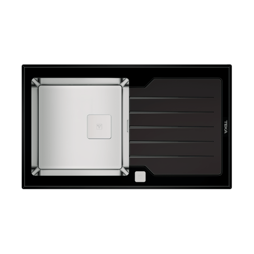 TEKA MAESTRO Diamond RS15 1B 1D 86 AUTO Urban Colors Edition Inset Glass Sink with one bowl and one drainer