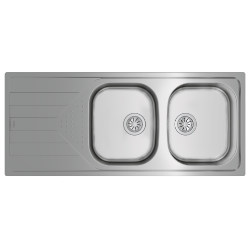 Teka TOTAL Universe 80 T-XP 2B 1D Inset reversible stainless steel sink waste and siphon in 80 cm