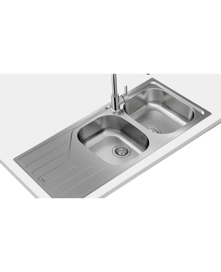 Teka TOTAL Universe 80 T-XP 2B 1D Inset reversible stainless steel sink in 80 cm