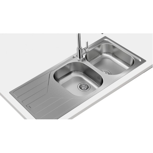 Teka TOTAL Universe 80 T-XP 2B 1D Inset reversible stainless steel sink in 80 cm
