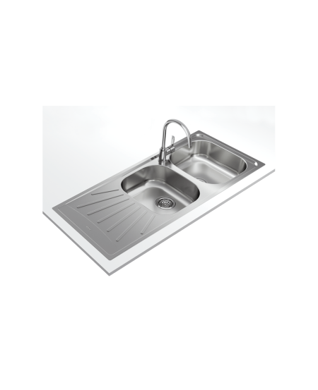 Teka EASY Starbright 80 E-XN 2B 1D Inset reversible sink with waste and siphon matt finish in 80 cm