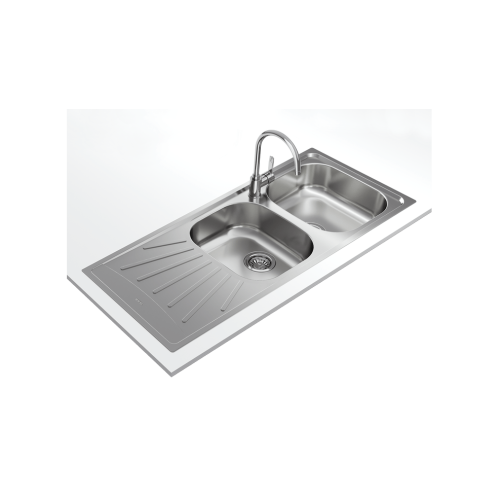 Teka EASY Starbright 80 E-XN 2B 1D Inset reversible sink with waste and siphon matt finish in 80 cm