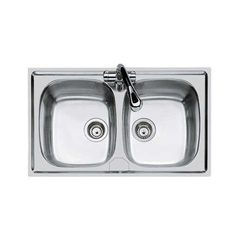 FOSTER 1886 560 Stainless Steel Standard Edge Sink with Two Bowls
