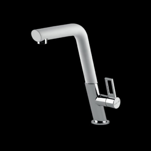 FOSTER KE White Single Lever Kitchen Mixer Tap with Rotating Barrel
