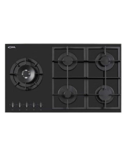 CM DIAMOND 90 Glass On Hob Black 90cm
