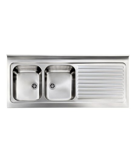 CM ROSSANA Double Bowl 150X60 cm Sink Satin Finish F3