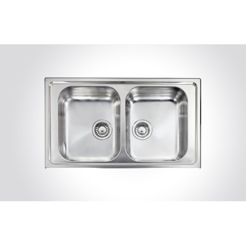 CM COMETA Double Bowl Sink Satin Finish F3 86 X 50 cm