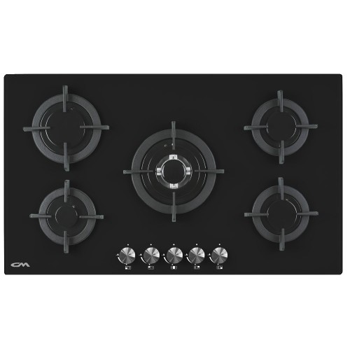 CM CRYSTAL 90 Glass On Hob Black 90cm