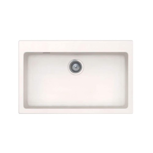 ELITE CS7249 Single Bowl White Topmount Granite Sink 72x49cm