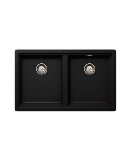 Elite CS7845 Double Bowl Black Undermount 78x45cm Granite Sink