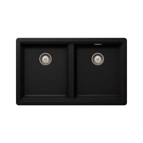 Elite CS7845 Double Bowl Black Undermount 78x45cm Granite Sink