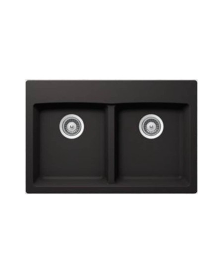 Elite CS8050 Double Bowl Black Granite Sink 80X50 cm