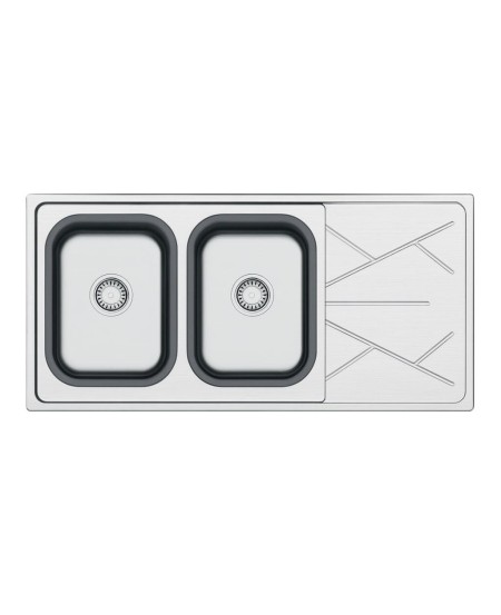 ELBA EL330-2B1D Double Bowl Stainless Steel Sink – 116x50cm