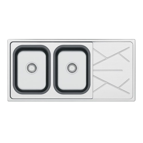 ELBA EL330-2B1D Double Bowl Stainless Steel Sink – 116x50cm