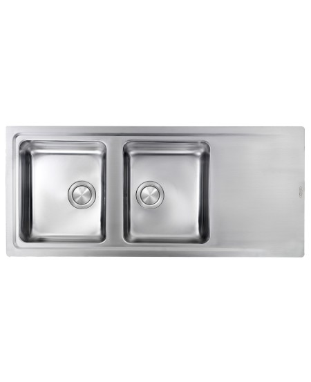 CM EVOLUZIONE 117 X 51 cm Double Bowl Stainless Steel Sink