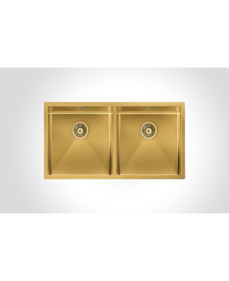 CM ELITE HMD7744G Double Bowl Gold 77x44cm Stainless Steel Sink