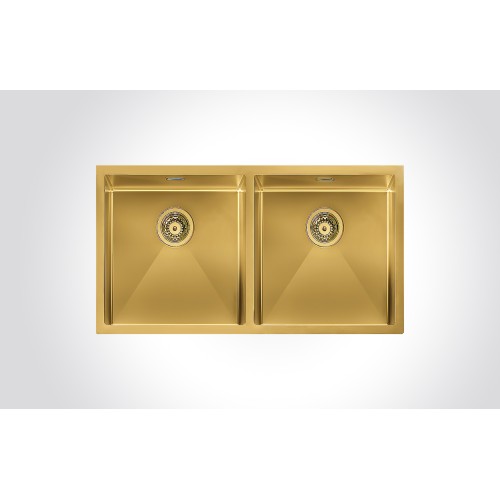 CM ELITE HMD7744G Double Bowl Gold 77x44cm Stainless Steel Sink