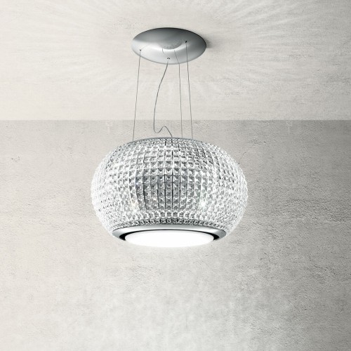 Elica Interstellar 65cm Island Hood – With A Clear Glass Finish