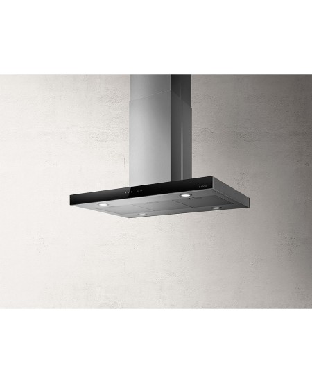 Elica JOY ISLAND Built In Stainless Steel+Black Glass Island Hood 90 Cm