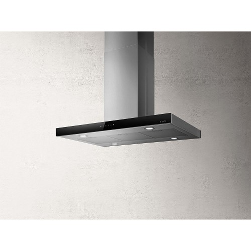 Elica JOY ISLAND Built In Stainless Steel+Black Glass Island Hood 90 Cm