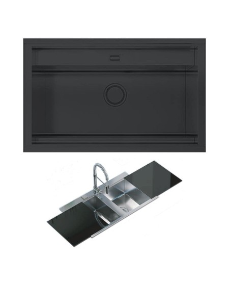 CM MK7950NB Single Bowl Black 790 X 500 cm Stainless Steel Sink