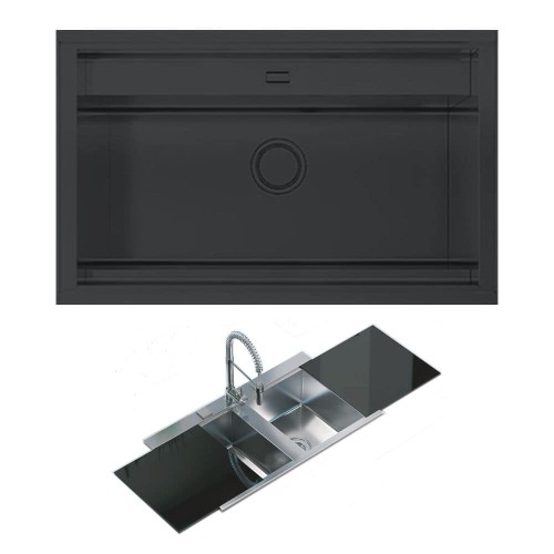 CM MK7950NB Single Bowl Black 790 X 500 cm Stainless Steel Sink