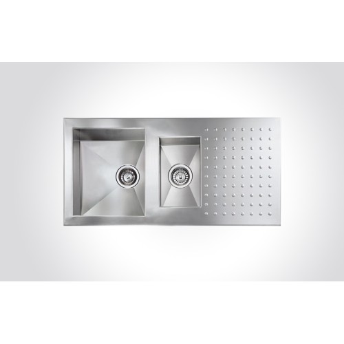 CM PUNTO QUADRO One And One Half Bowl Sink Satin Finish F3 100 X 50 cm