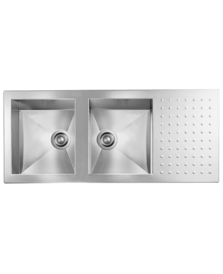 CM PUNTO QUADRO 116 X 50 cm Double Bowl Stainless Steel Sink