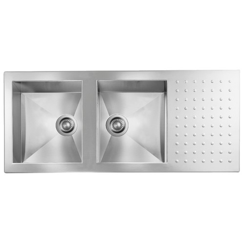 CM PUNTO QUADRO 116 X 50 cm Double Bowl Stainless Steel Sink