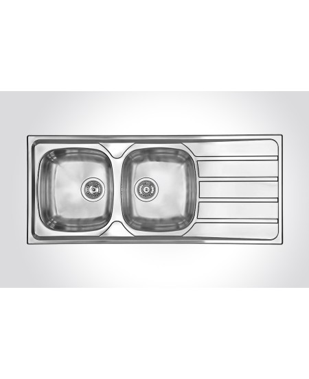 CM UNIVERSAL Double Bowl Stainless Steel Sink 116 X 50 cm
