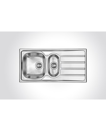 CM UNIVERSAL One And One Half Bowl Sink Stainless Steel 100x50cm