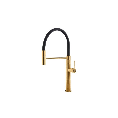 FOSTER 8424 859 Mixer Tap Skin Gold Single lever faucet with rotating barrel and flexible head
