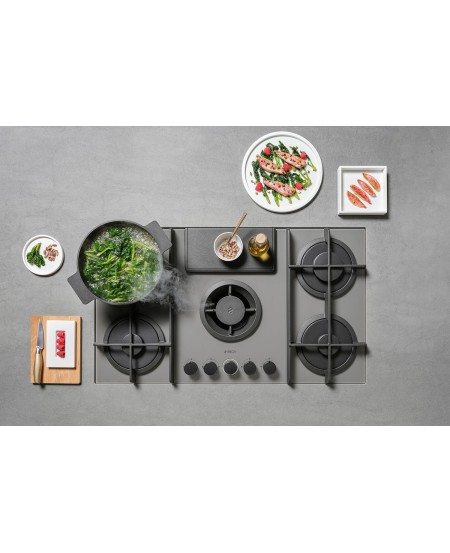 Elica Nikolatesla Flame Grey Glass Built-in Gas Hob 88cm