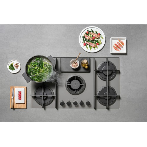 Elica Nikolatesla Flame Grey Glass Built-in Gas Hob 88cm