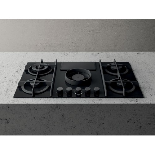 Elica Nikolatesla Flame Black Built-in Gas Hob 88cm
