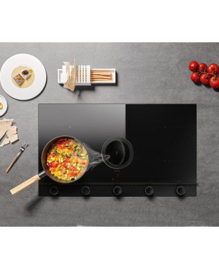 Elica Nikolatesla Unplugged Hood And Cooktop, 90cm – Black