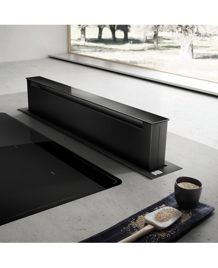 Elica Pandora 90cm Black Downdraft Extractor